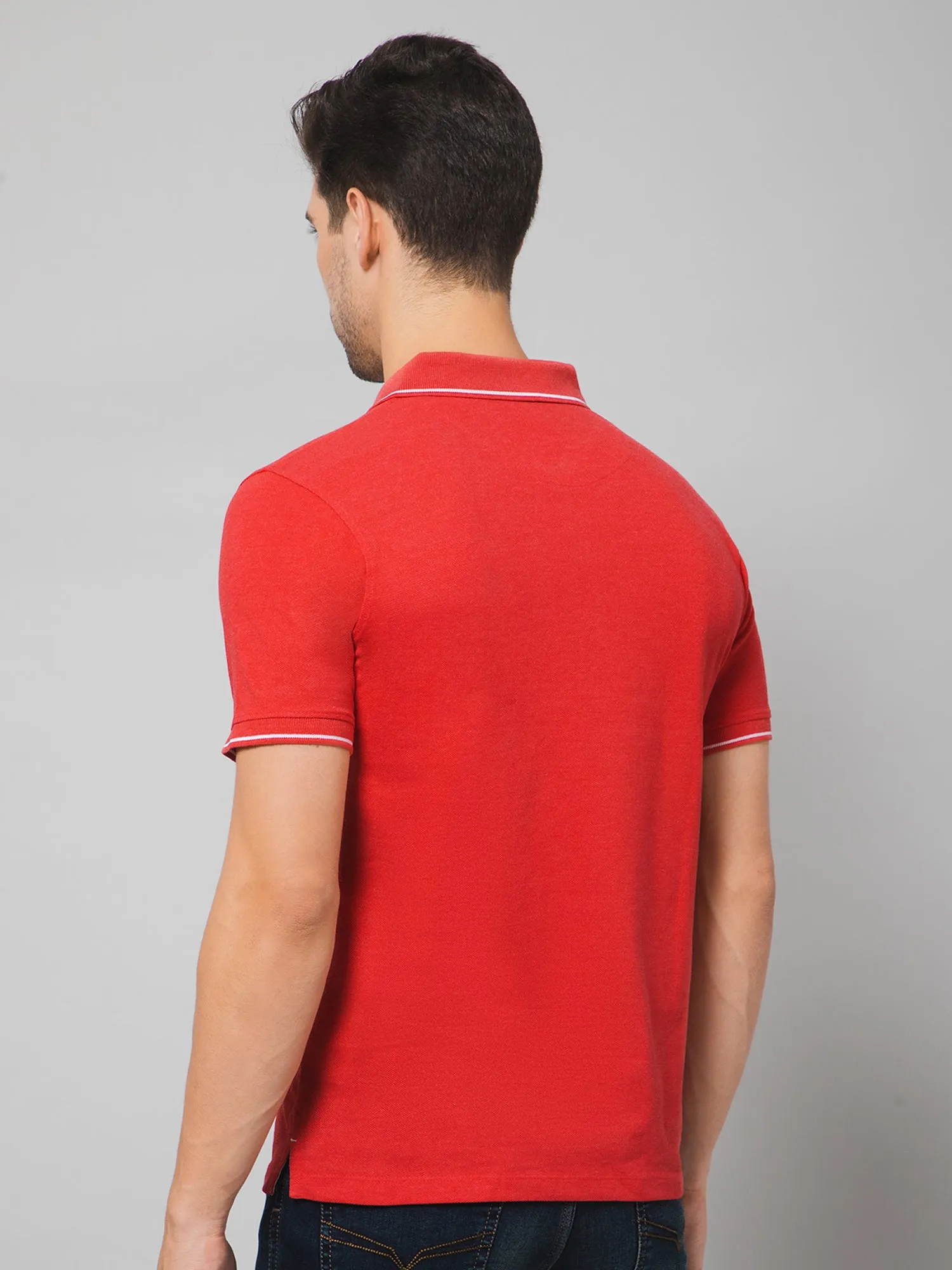 Men Red Melange T-Shirt