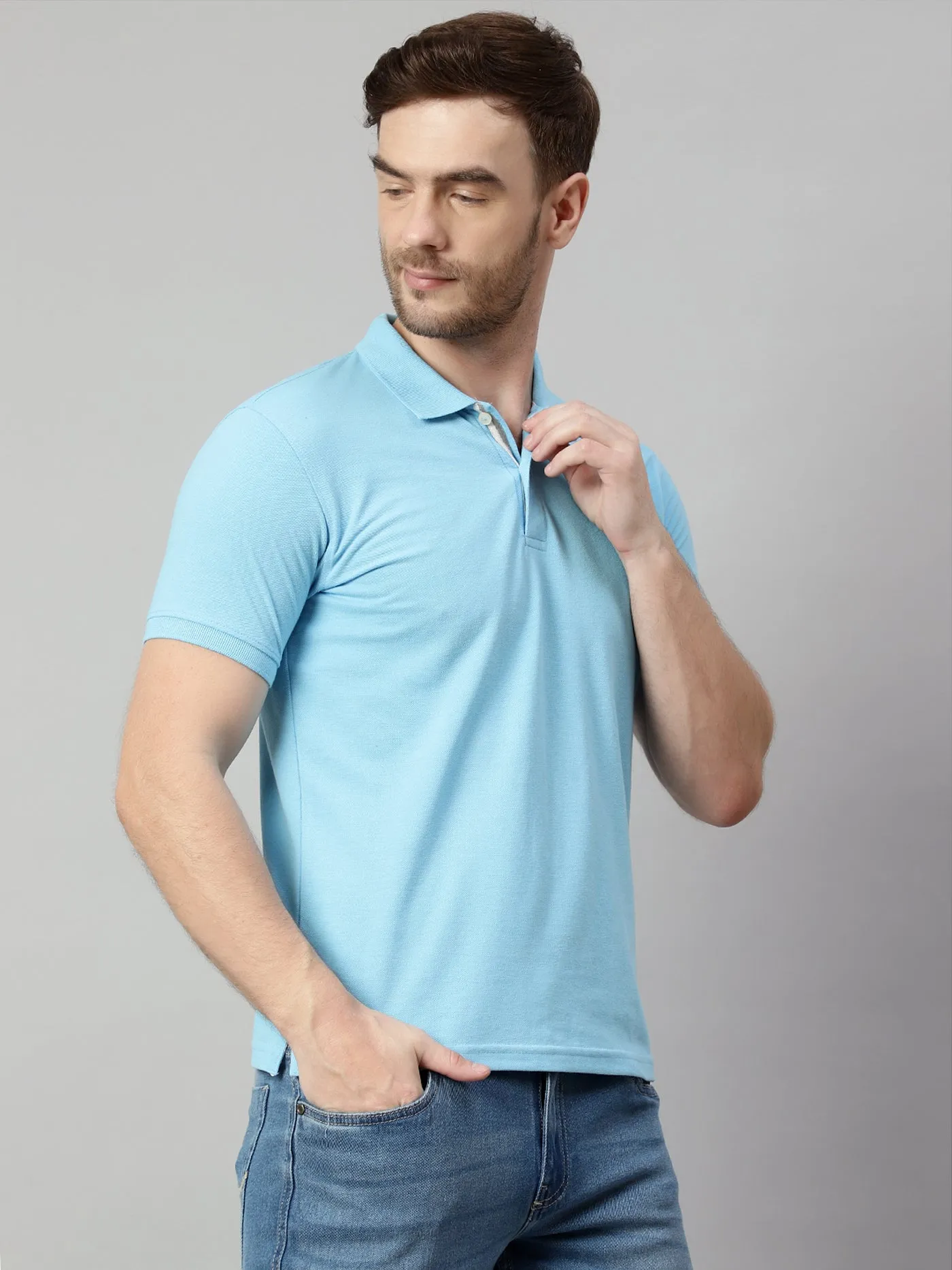 Men Sky Blue T-Shirt