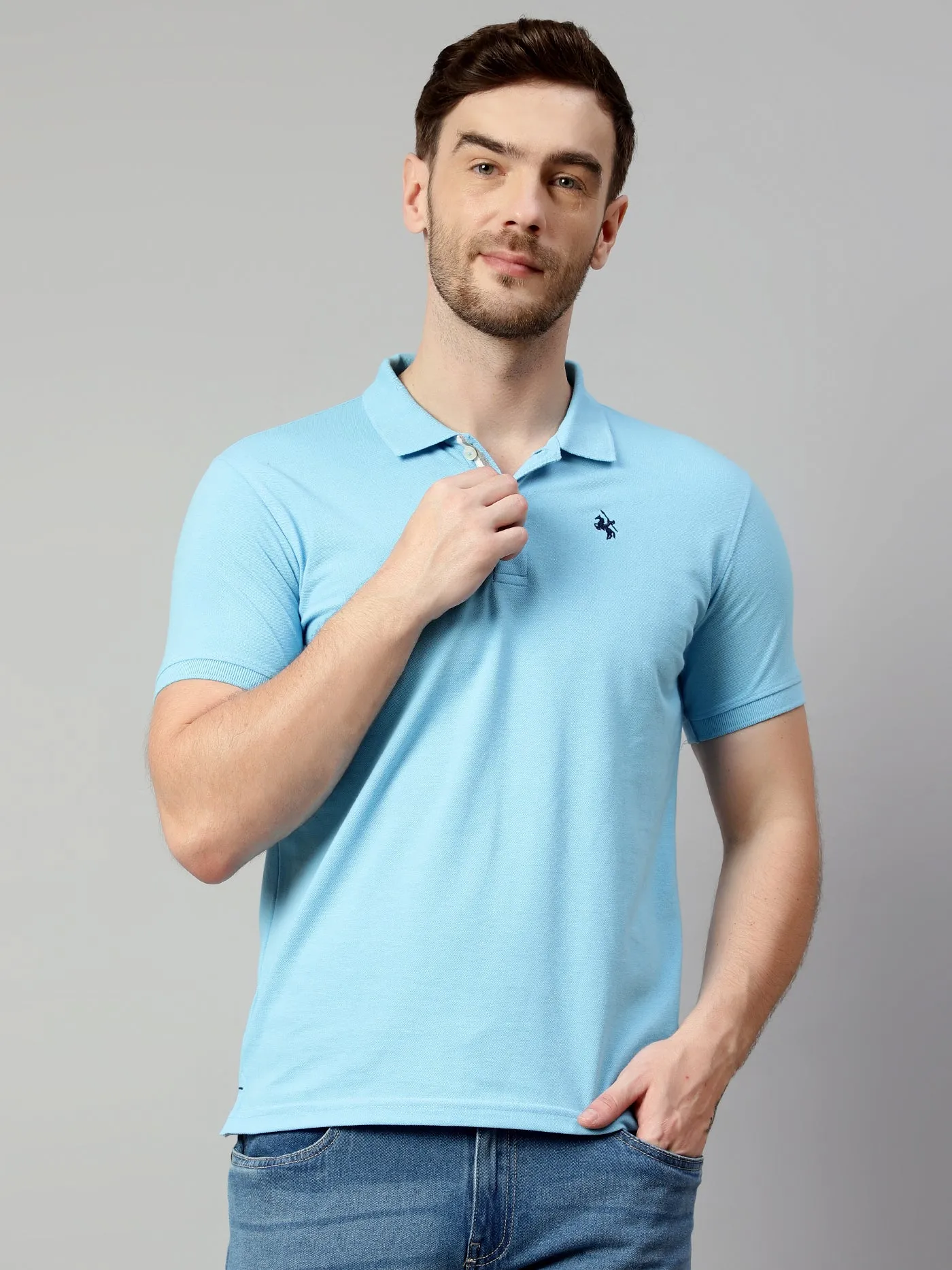 Men Sky Blue T-Shirt