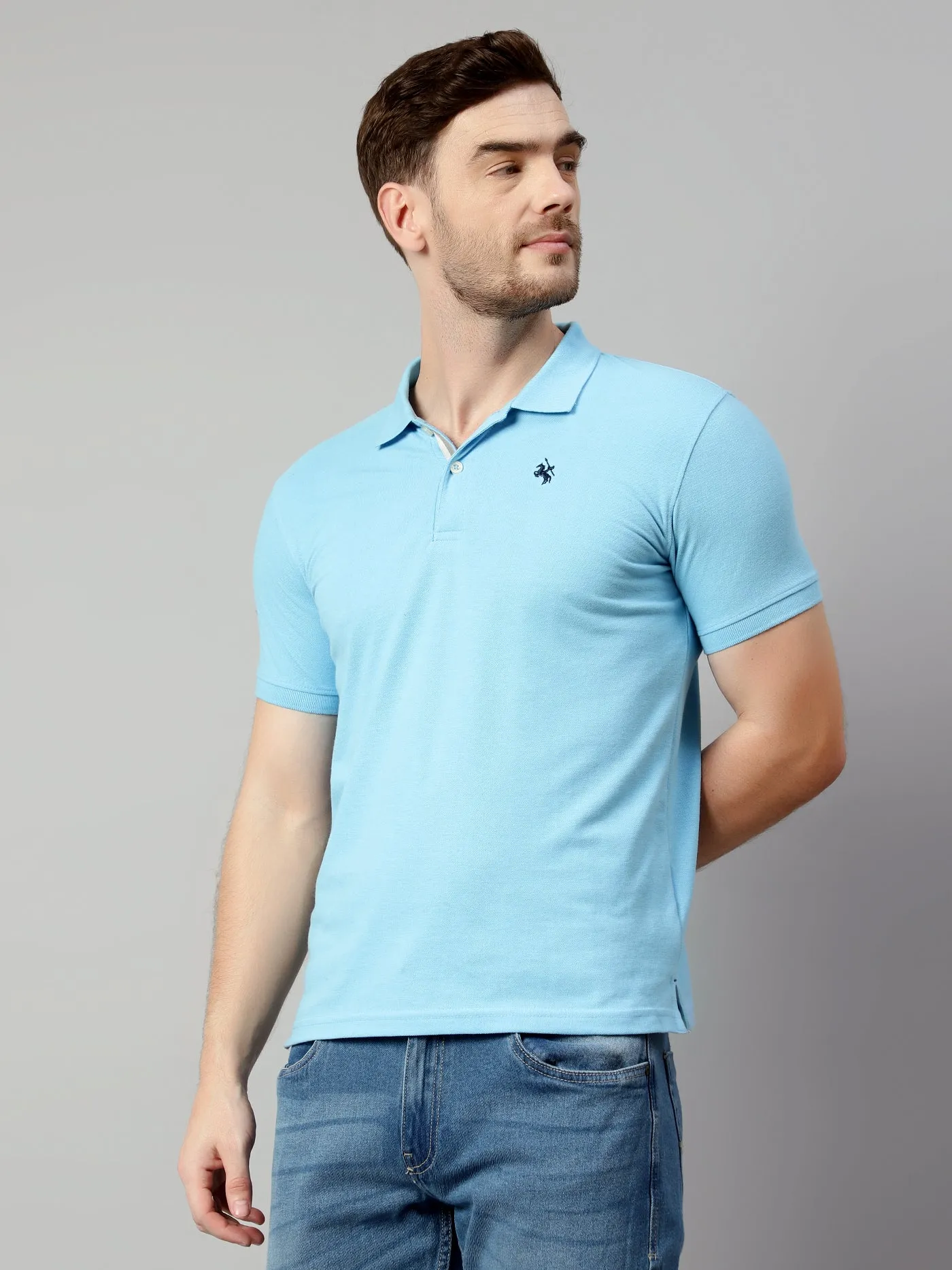 Men Sky Blue T-Shirt