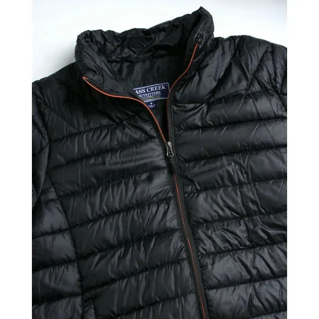 Men's Jacket - Packable Puffer Coat Black - Bass Creek