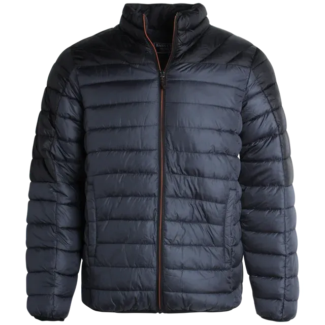 Men's Jacket - Packable Puffer Coat Charcoal - Bass Creek