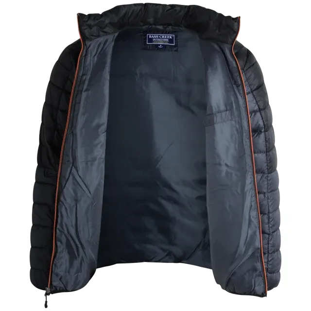 Men's Jacket - Packable Puffer Coat Charcoal - Bass Creek