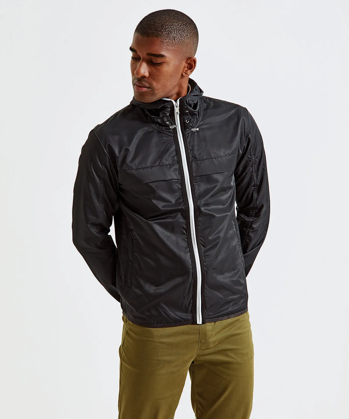 Mens lightweight shell jacket | Black/White