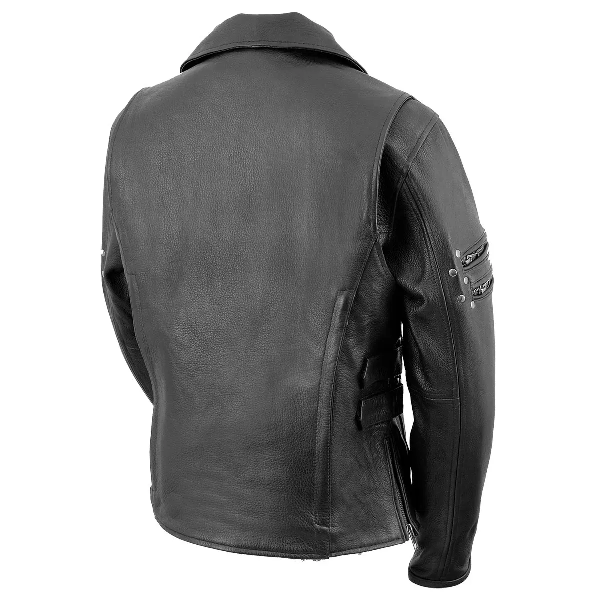 Milwaukee Leather MLL2585 Women's Black Premium Leather Motorcycle Rider Jacket with Rivets