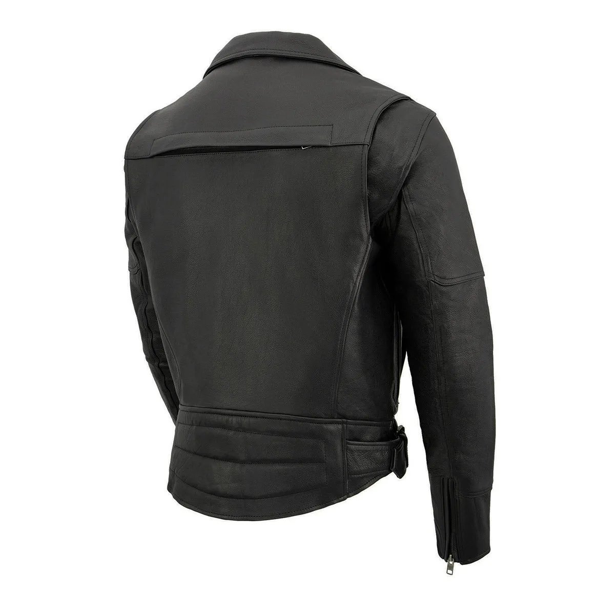 Milwaukee Leather MLM1570 Men’s Black Premium Cowhide Leather Utility Pocket Motorcycle Jacket