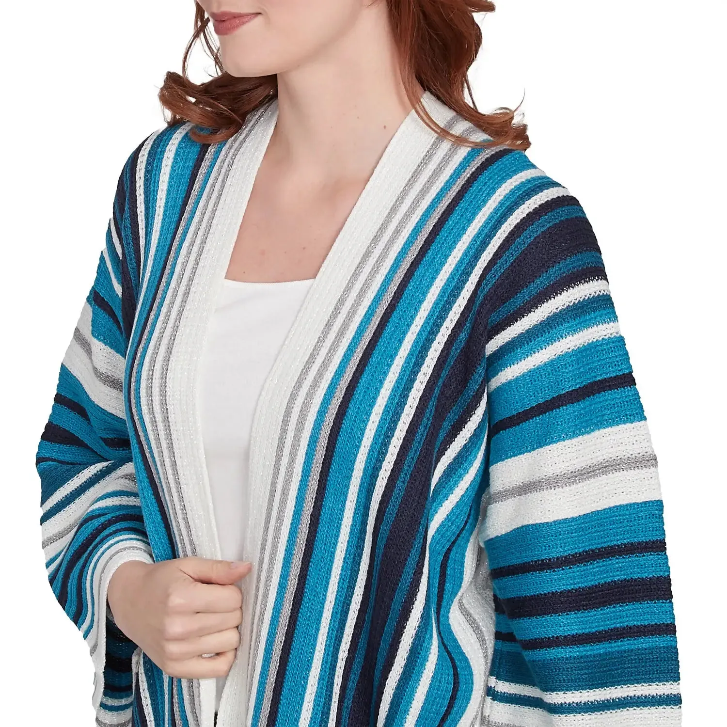 Open Multi Stripe Cardigan Jade Multi - Ruby Rd