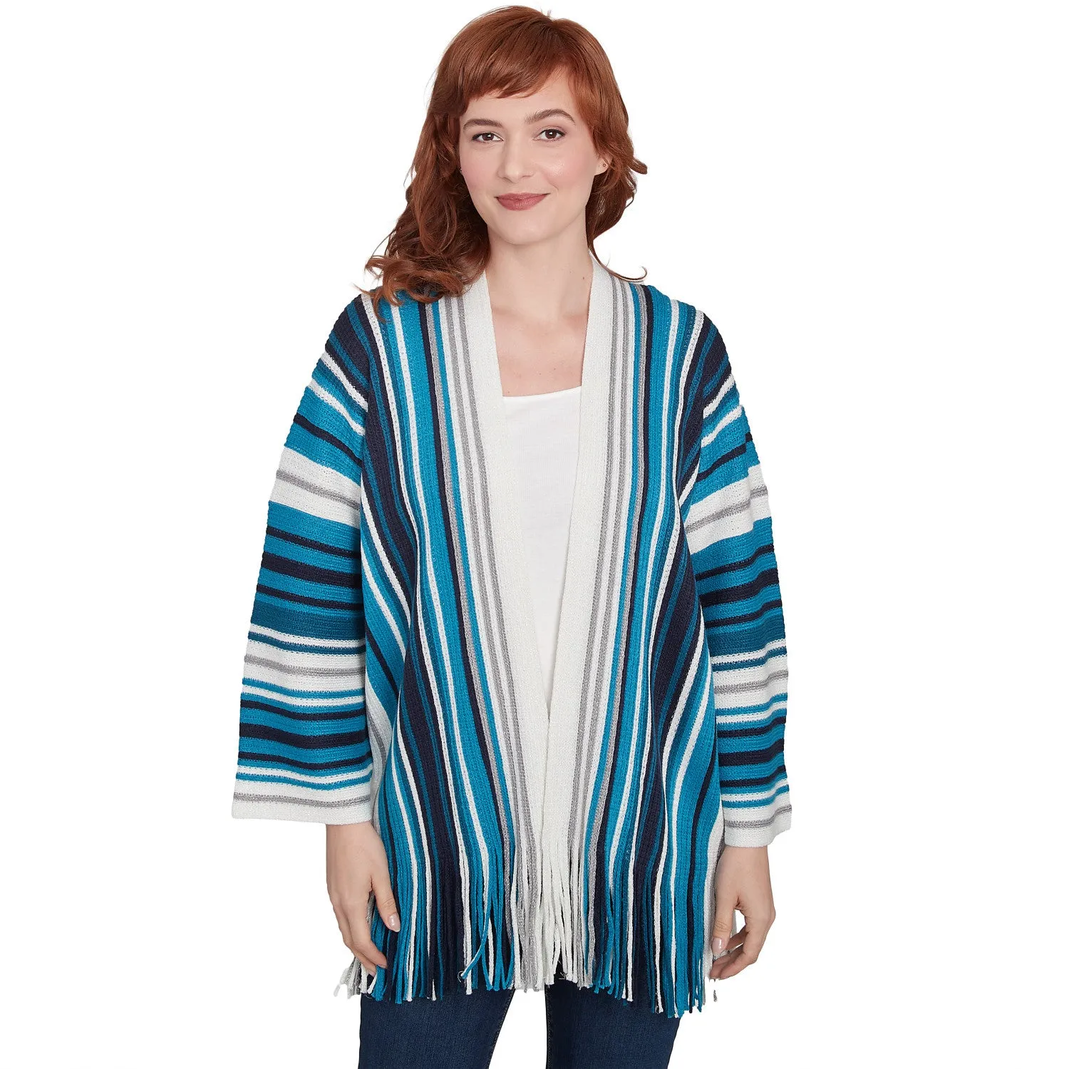 Open Multi Stripe Cardigan Jade Multi - Ruby Rd