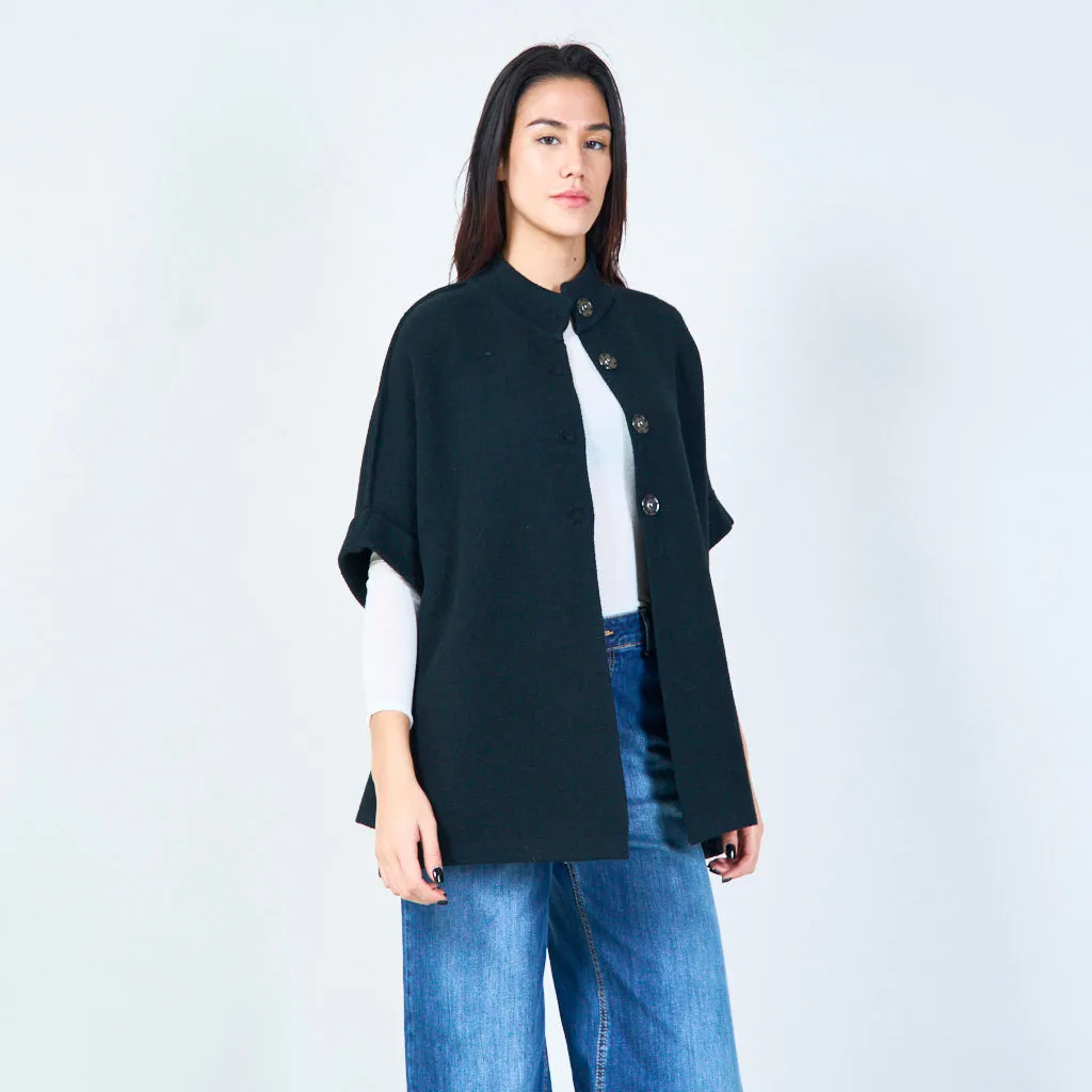 Oversized buttoned knit cape wholesale