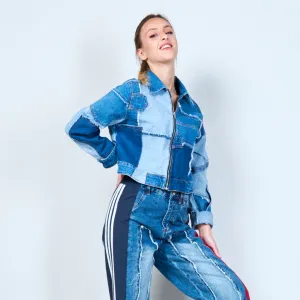 Patchwork denim chore jacket wholesale