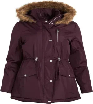 PVC Coated Anorak W/Fur Trim Fig