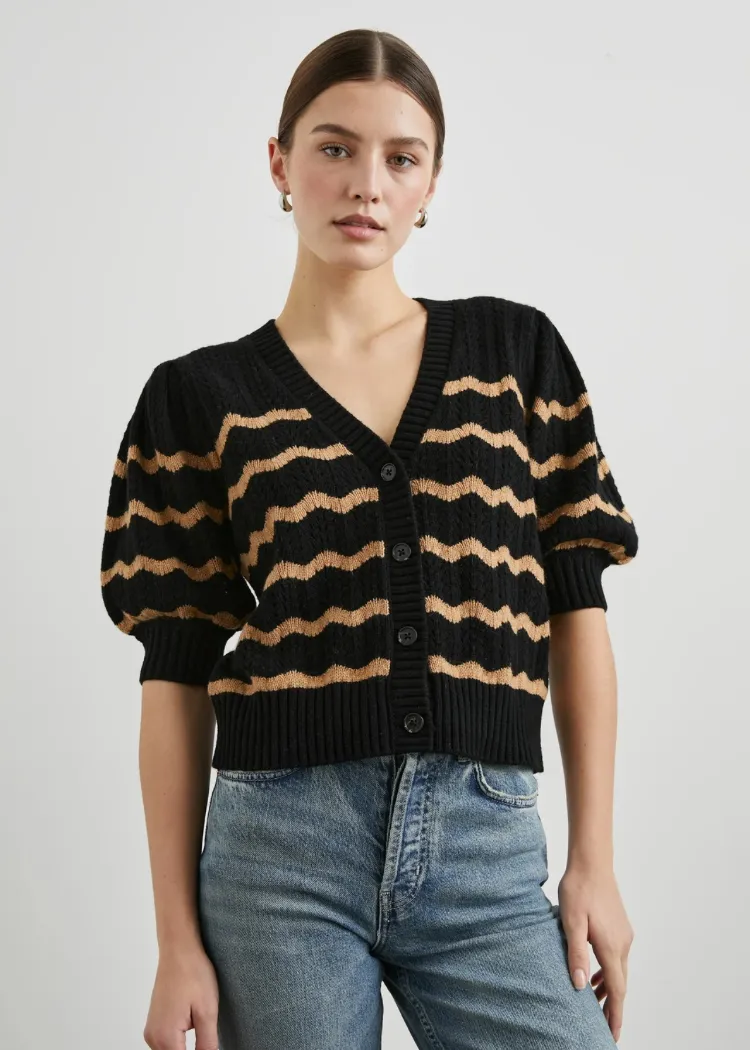 Rails Isla Sweater- Black Camel Stripe