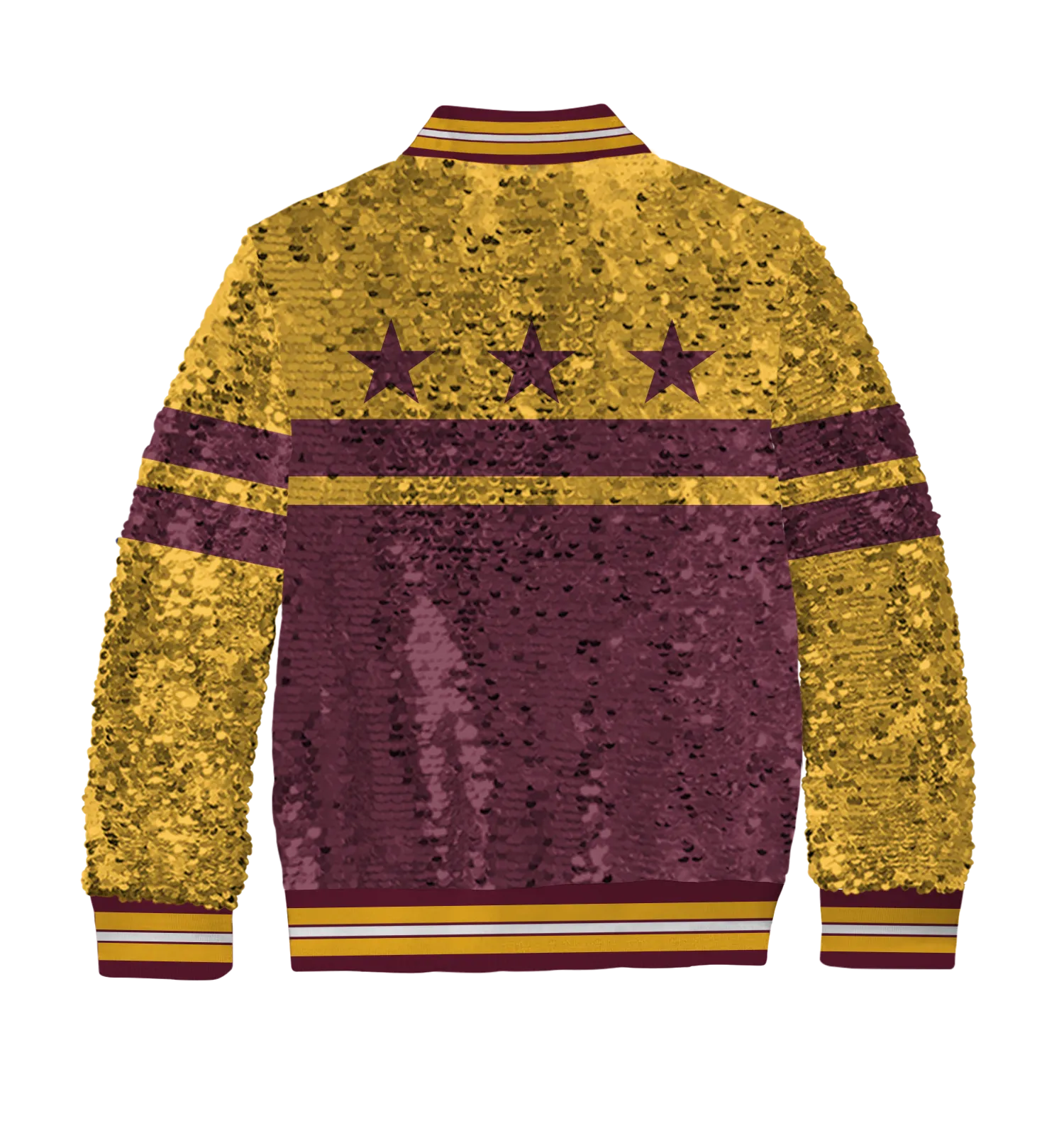 **REQUEST IT** Burgundy & Gold DC Flag / Sequin Jacket