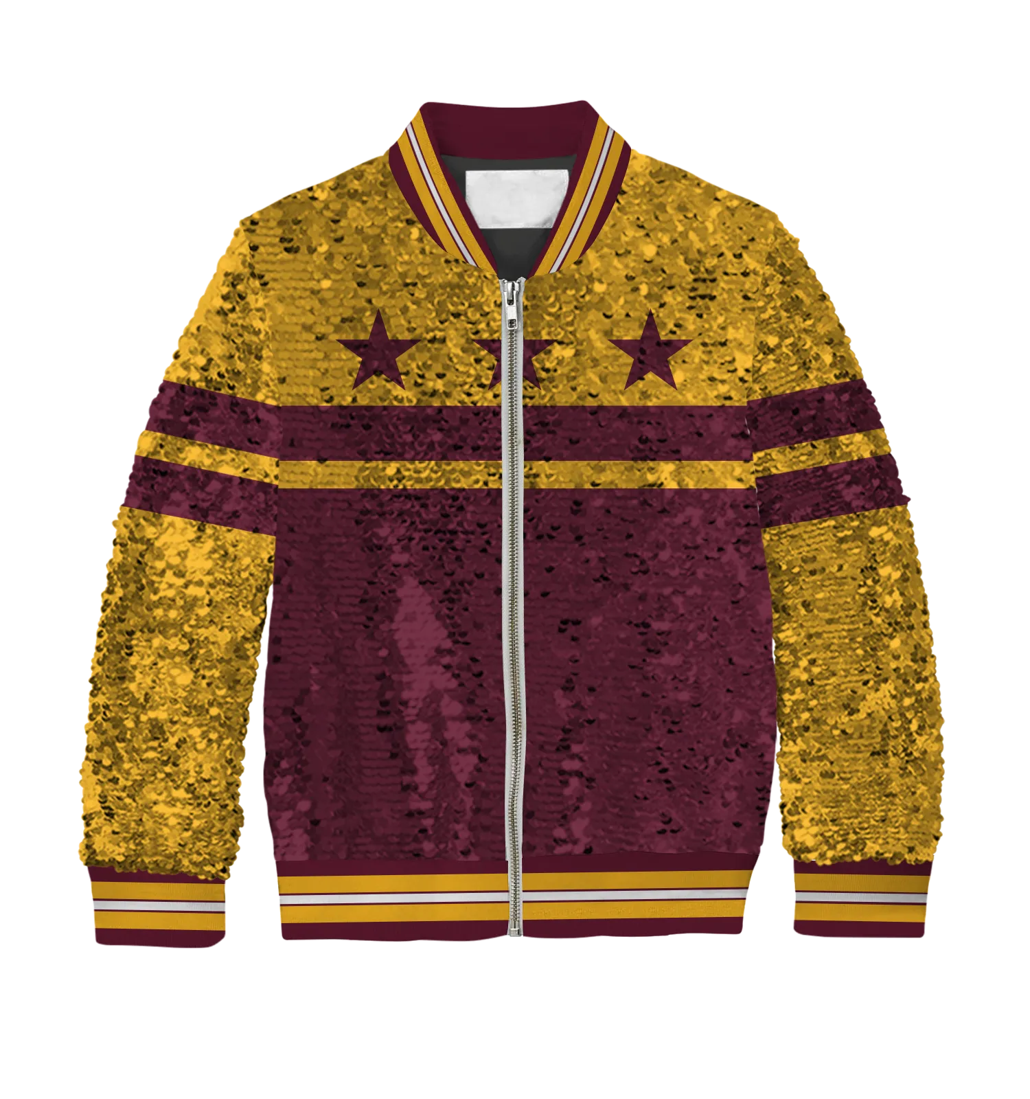 **REQUEST IT** Burgundy & Gold DC Flag / Sequin Jacket