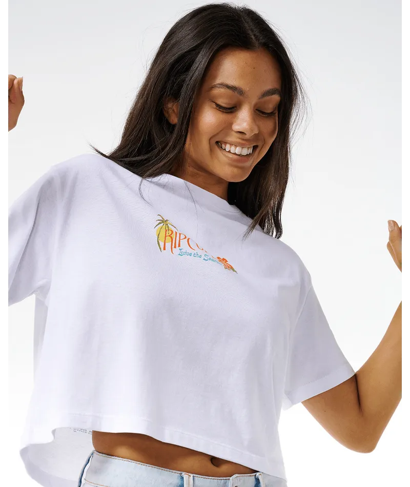 Rip Curl Island Crop Tee-White