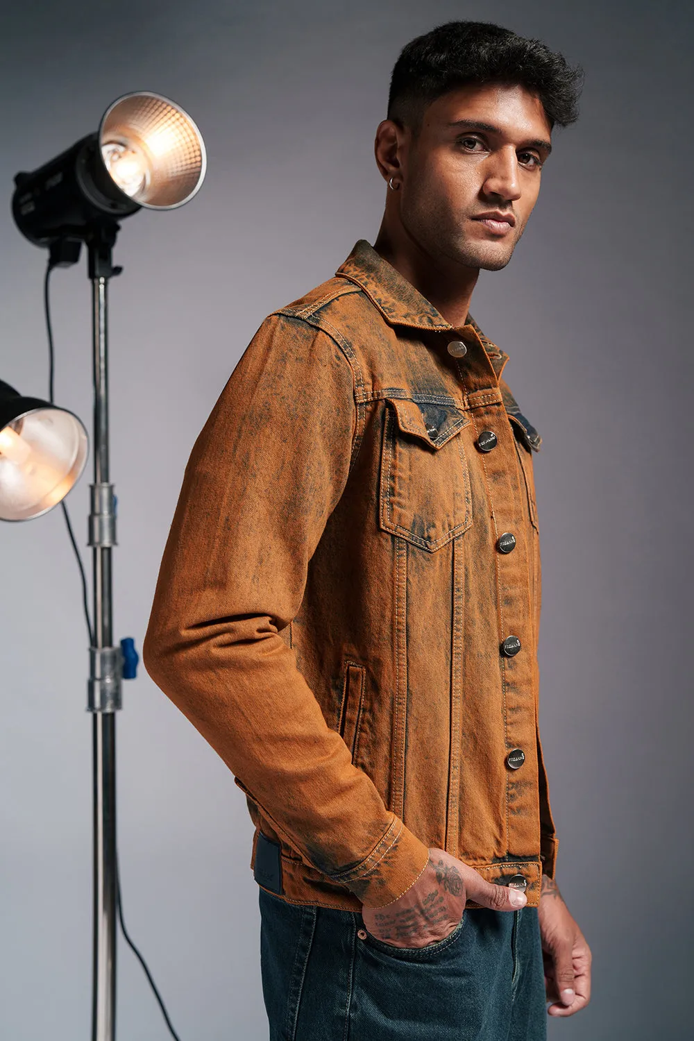 Rustrod Men's Denim Trucker Jacket