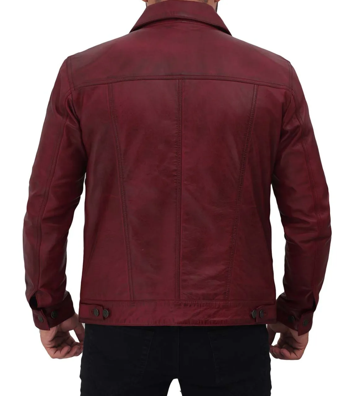 Ryker Men's Maroon Leather Jacket