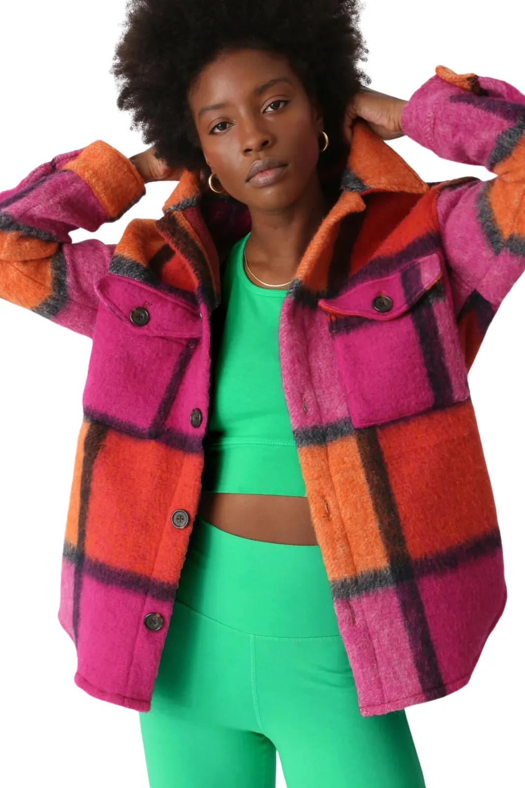 Scout Jacket, Plaid Magenta/Orange/Smoke