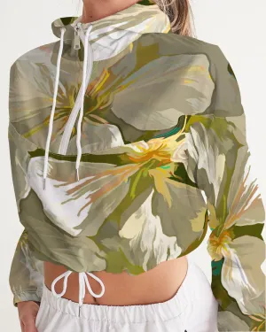 Serenity Cherry Blossom Fashion Cropped Windbreaker