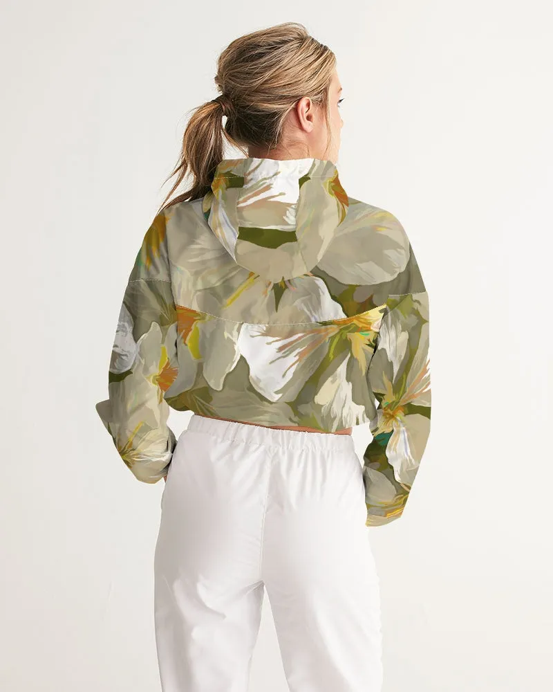 Serenity Cherry Blossom Fashion Cropped Windbreaker