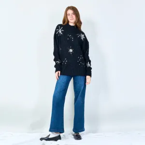 Starburst sequin high-neck sweater wholesale