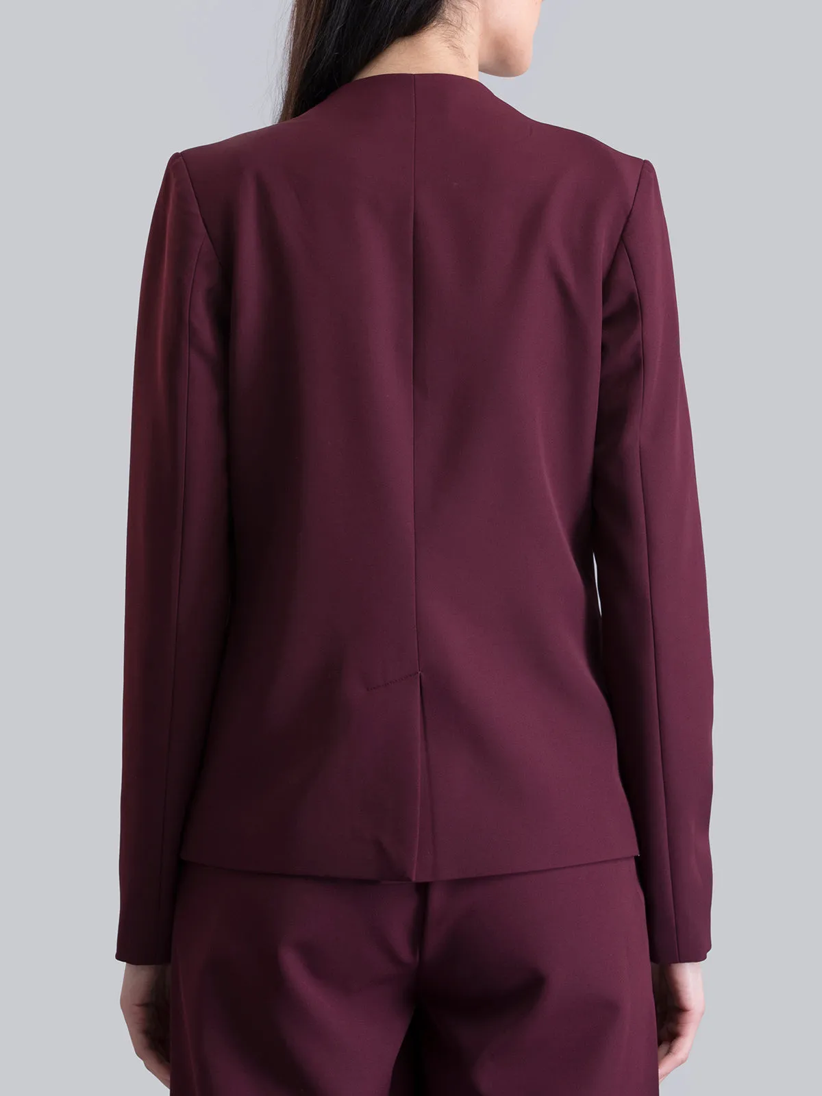 Stylish Hook Closure Jacket - Maroon