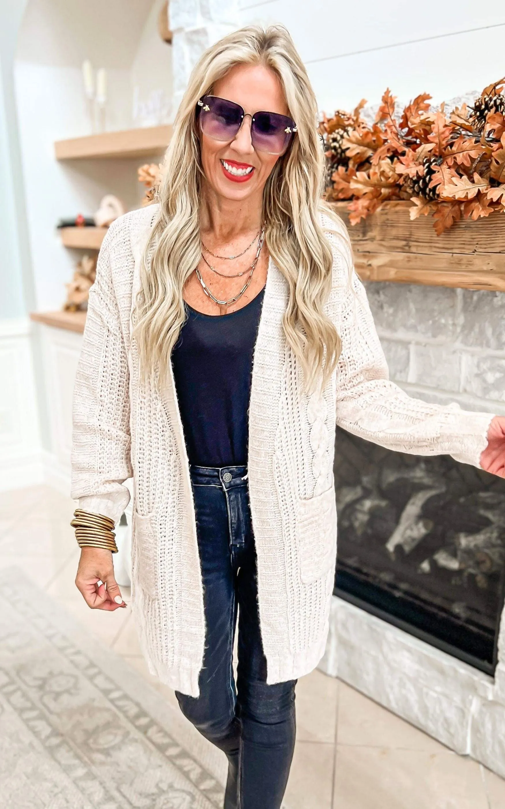 Twist Knitted Long Cozy Cardigan - Oatmeal - Final Sale