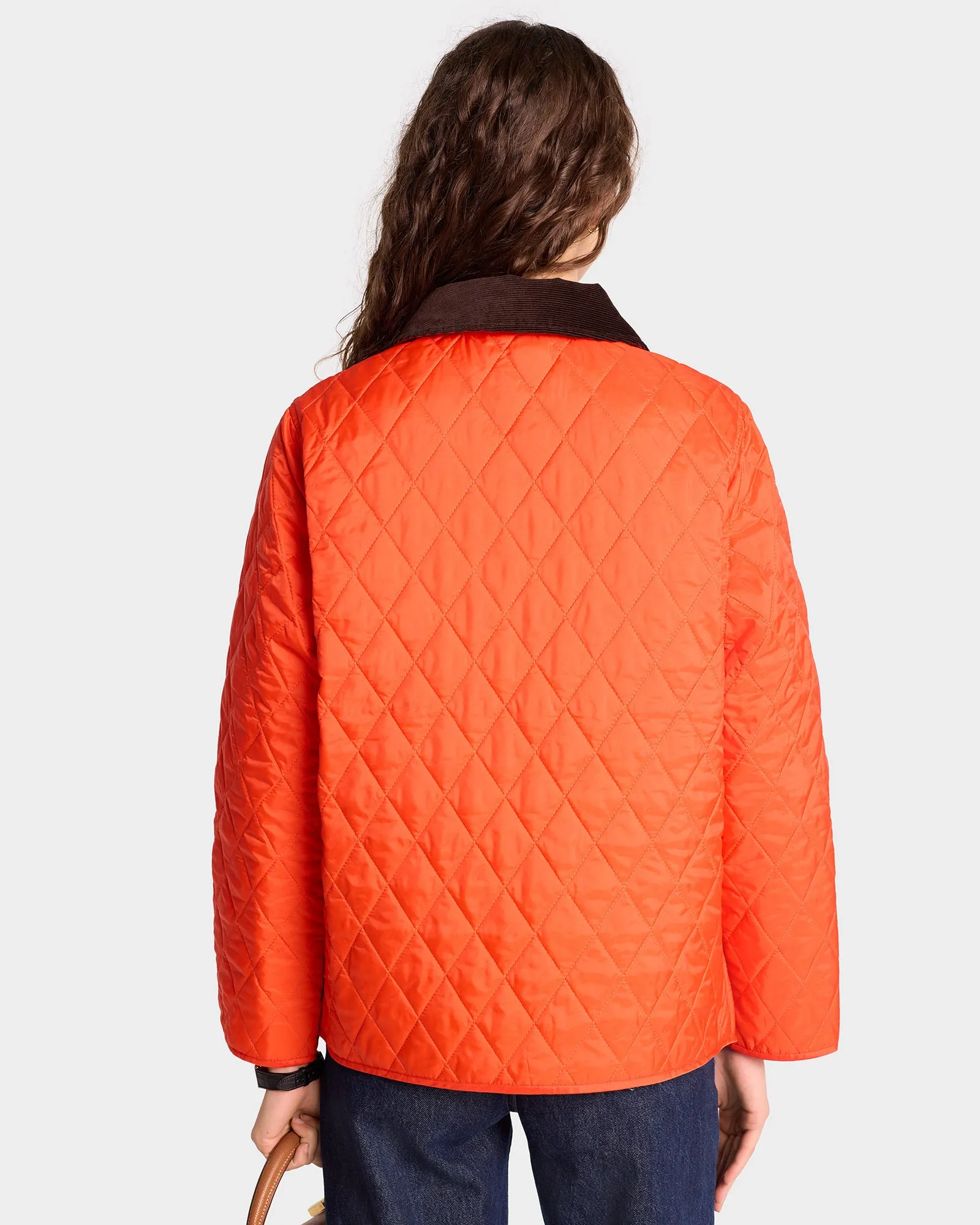 Vendome Nylon Quilted Jacket - Squash/Chocolate