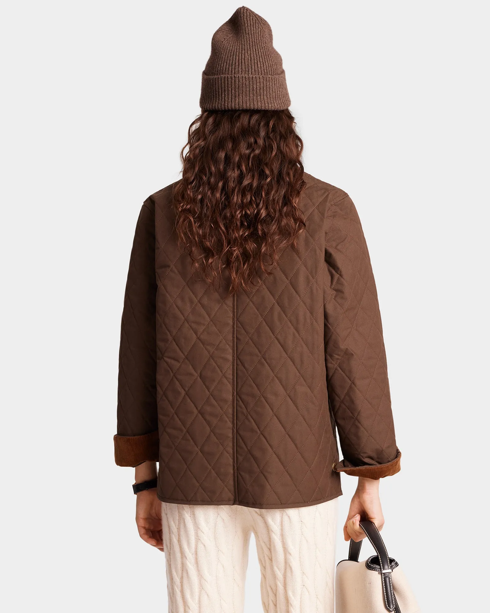 Vendome Quilted Jacket - Chocolate/Tan