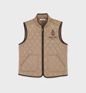 Vendome Quilted Riding Vest - Beige/Chocolate