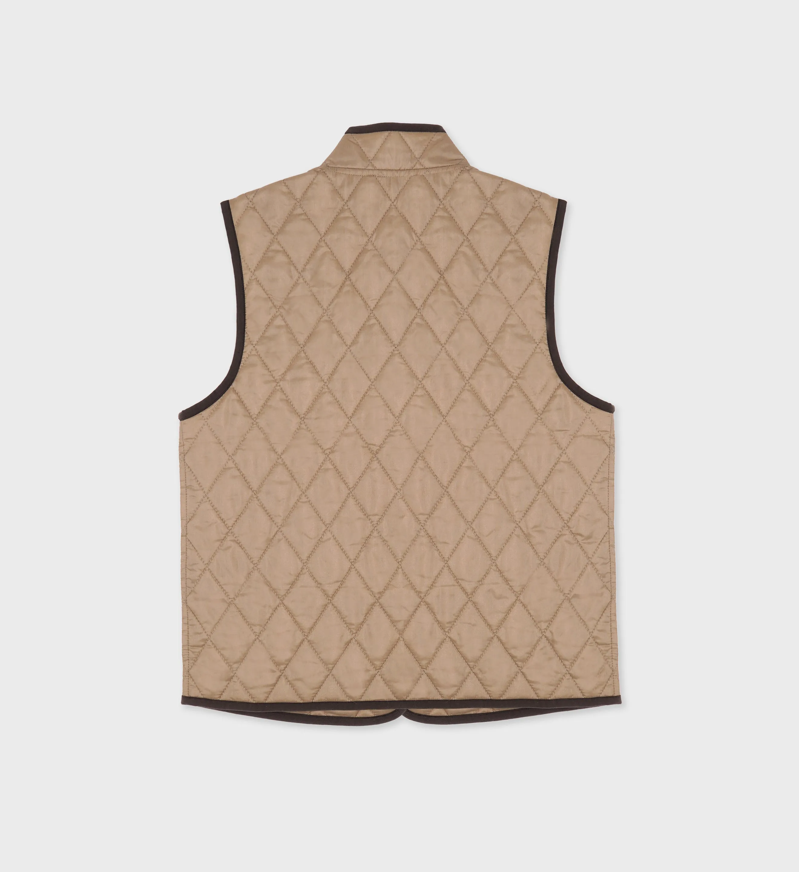 Vendome Quilted Riding Vest - Beige/Chocolate