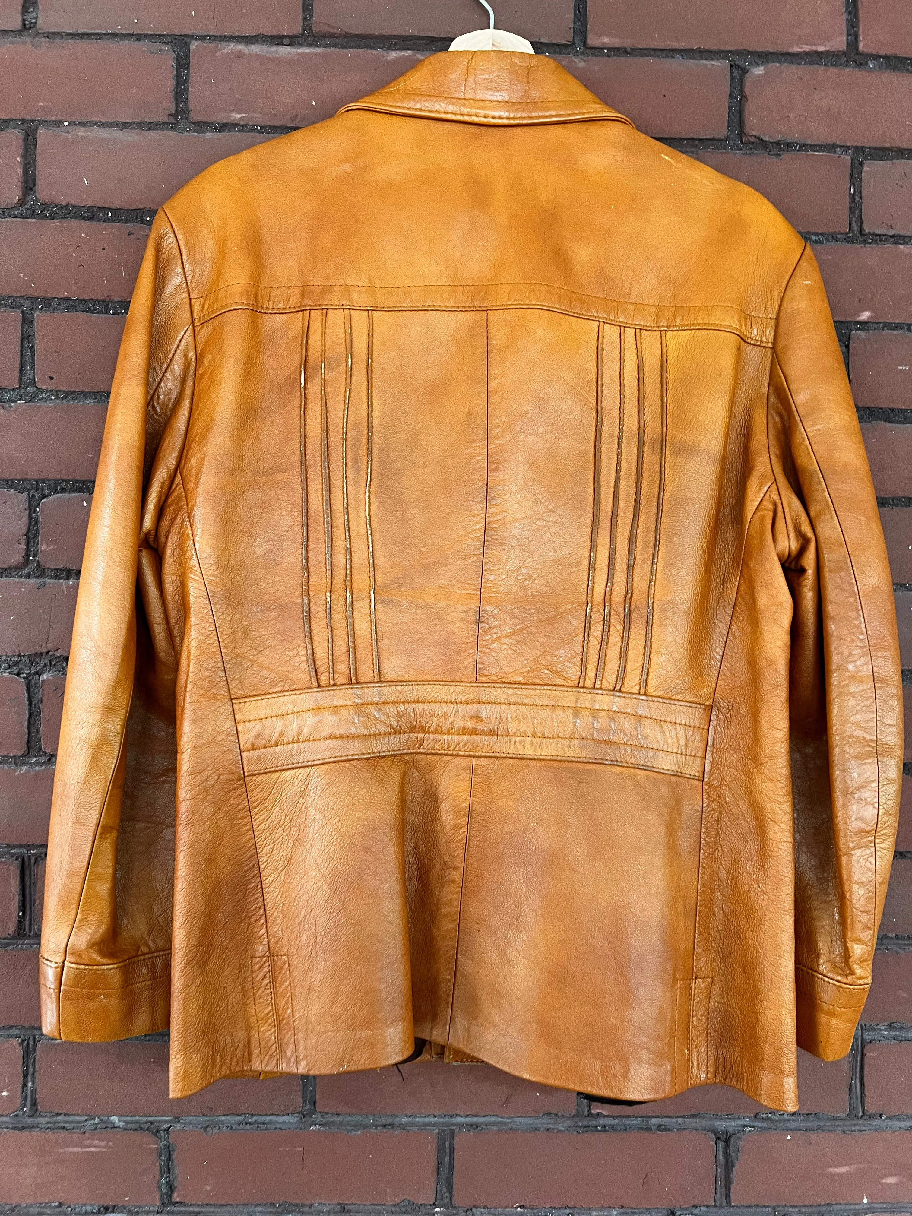 Vintage 70's Butterscotch Brown Leather Jacket (M-L)