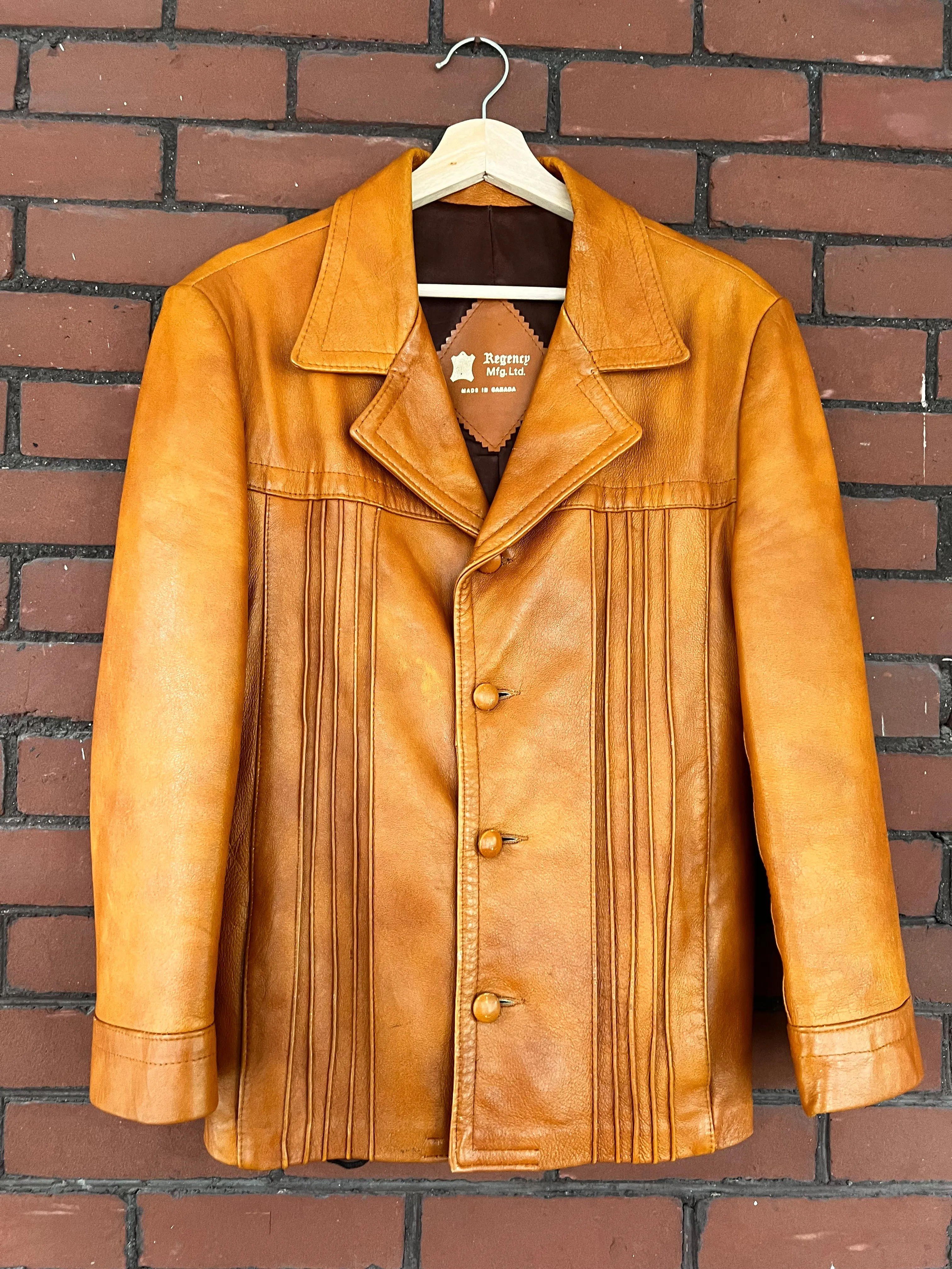 Vintage 70's Butterscotch Brown Leather Jacket (M-L)