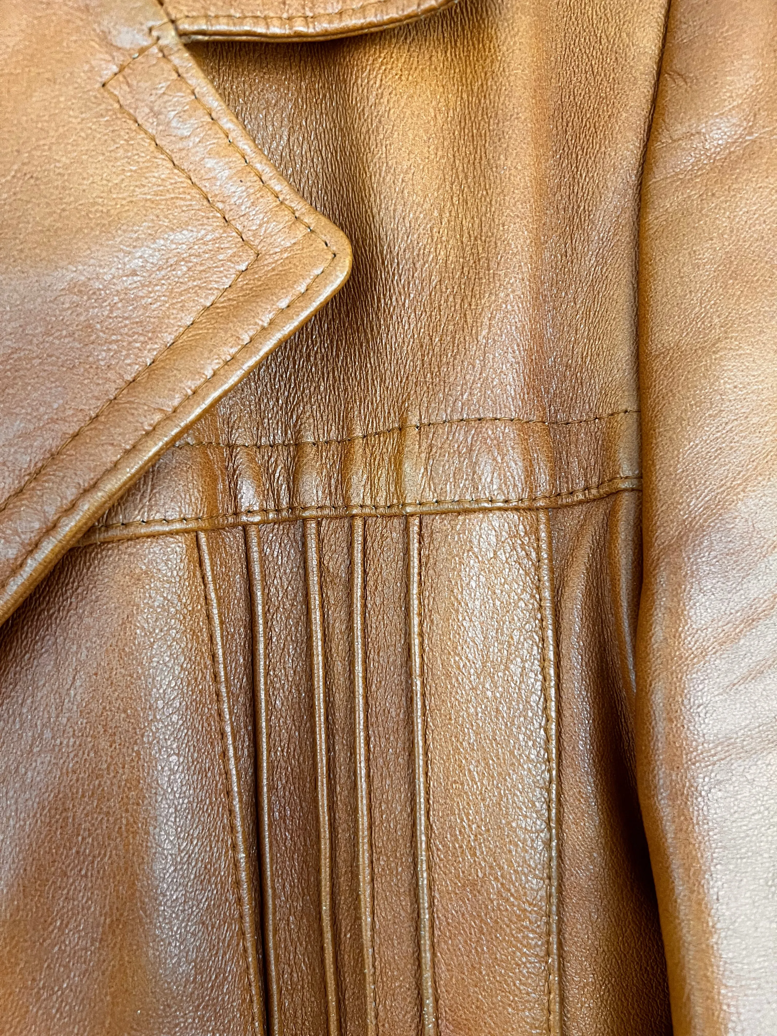 Vintage 70's Butterscotch Brown Leather Jacket (M-L)