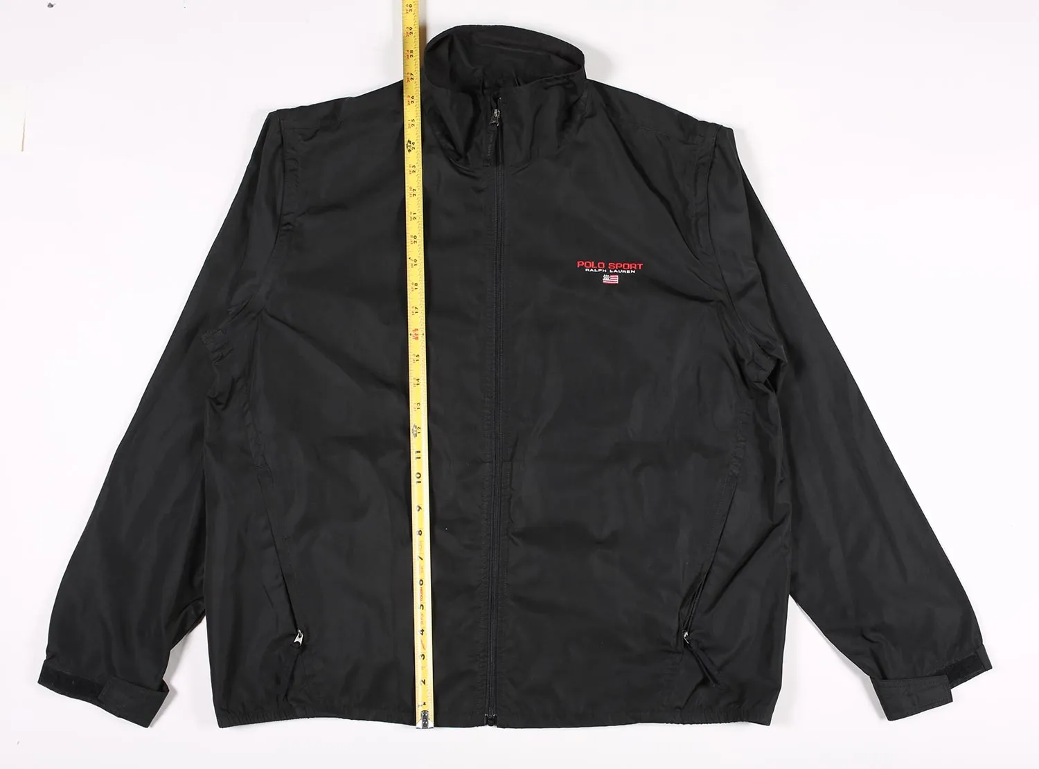 Vintage Polo Windbreaker Jacket Black With Removable Sleeves M